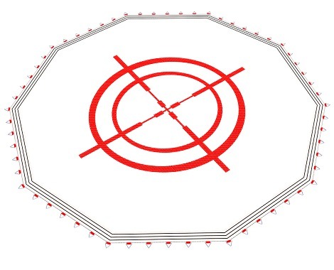 Typ-015 - Trambolin Zıplama Ağı On Köşe Hedef Figürlü 275 cm