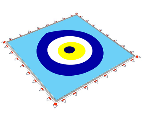 Typ-003 - Trambolin Zıplama Ağı Nazar Boncuğu (105x105 cm)