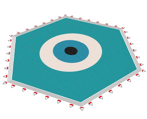 Typ-013 - Trambolin Zıplama Ağı Altıgen Nazar Boncuğu 190 cm