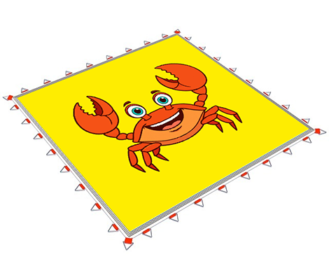 Typ-002 - Trambolin Zıplama Ağı Yengeç Figürlü (105x105 cm)